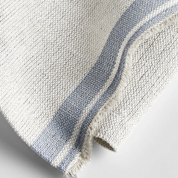 Crate&Barrel Other - Crate&Barrell Clovis Blue Edge Cotton Linen Tea Kitchen Dish Towels Set of 2